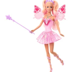 Barbie Color Change Muñeca Hada Rosa de Fantasía con Alas que Cambian de Color> Muñecas