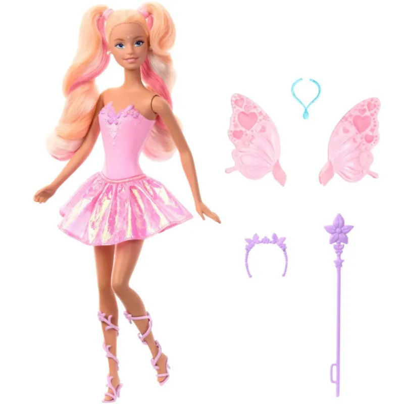 Barbie Color Change Muñeca Hada Rosa de Fantasía con Alas que Cambian de Color> Muñecas