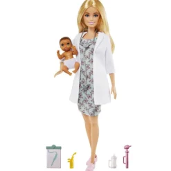 Barbie Doctora con Bebé> Muñecas