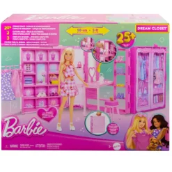 Barbie Dream Closet Muñeca, Conjunto y Accesorios> Muñecas