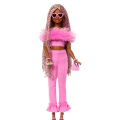 Barbie Muñeca Deluxe Style Nº 4 con Conjunto Rosa Claro y Pelo Rosa y Marrón en Trenzas> Muñecas
