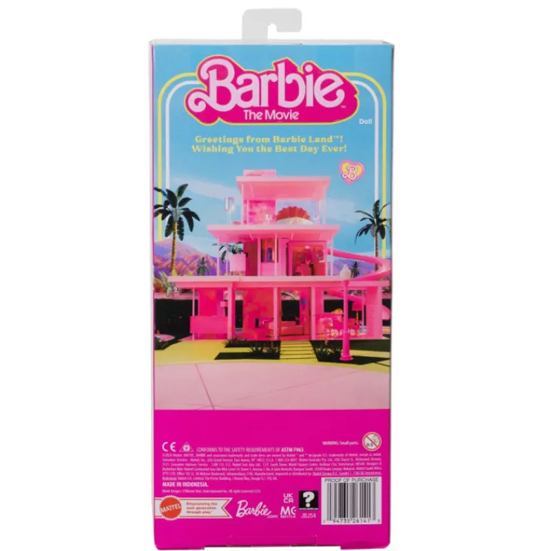 Barbie The Movie Muñeco Ken con Conjunto de Playa a Rayas Rosa y Verde Pastel, Tabla de Surf y Zapatillas> Fan Zone|Muñecas