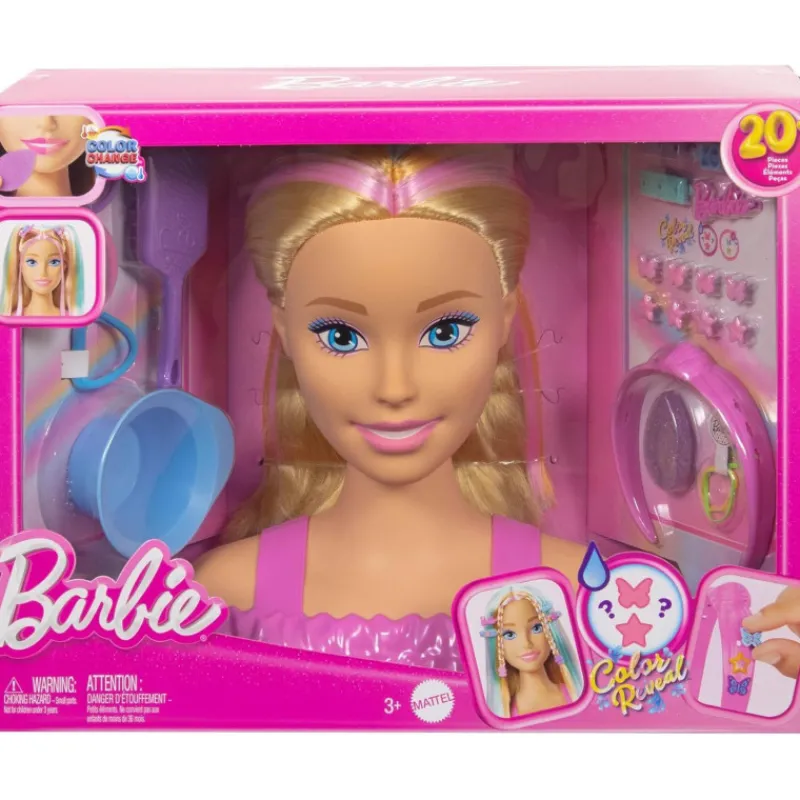 Barbie Totally Hair Color Reveal Busto de Muñeca Rubia> Muñecas