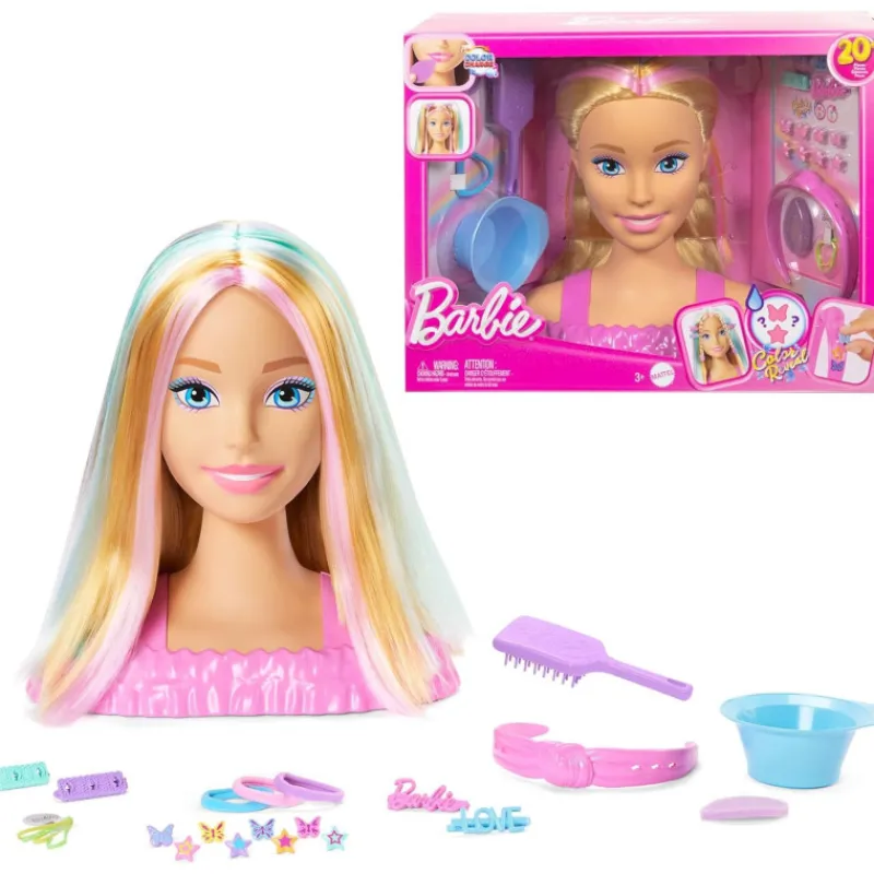 Barbie Totally Hair Color Reveal Busto de Muñeca Rubia> Muñecas