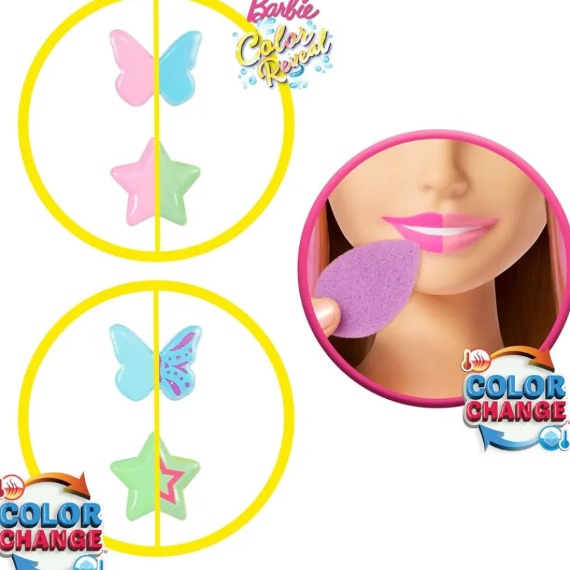 Barbie Totally Hair Color Reveal Busto de Muñeca Rubia> Muñecas