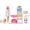 Barbie y su Clínica Veterinaria Muñeca con Pelo Rosa, Muebles de Consulta y Accesorios> Muñecas