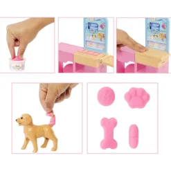 Barbie y su Clínica Veterinaria Muñeca con Pelo Rosa, Muebles de Consulta y Accesorios> Muñecas