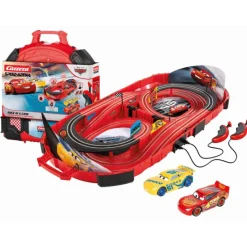 Disney Carrera Speed Arena Pixar Cars Race in a Case Rayo Mcqueen Vs. Cruz Ramirez Maletín Transportable con Pista><noscript><img width=