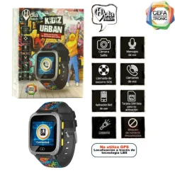 Otras marcas Cefa Tronic Hola Watch Kidiz Urban Reloj con Función de Llamadas Negro><noscript><img width=