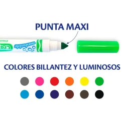 Crayola 12 Rotuladores Súper Lavables Maxi Punta><noscript><img width=