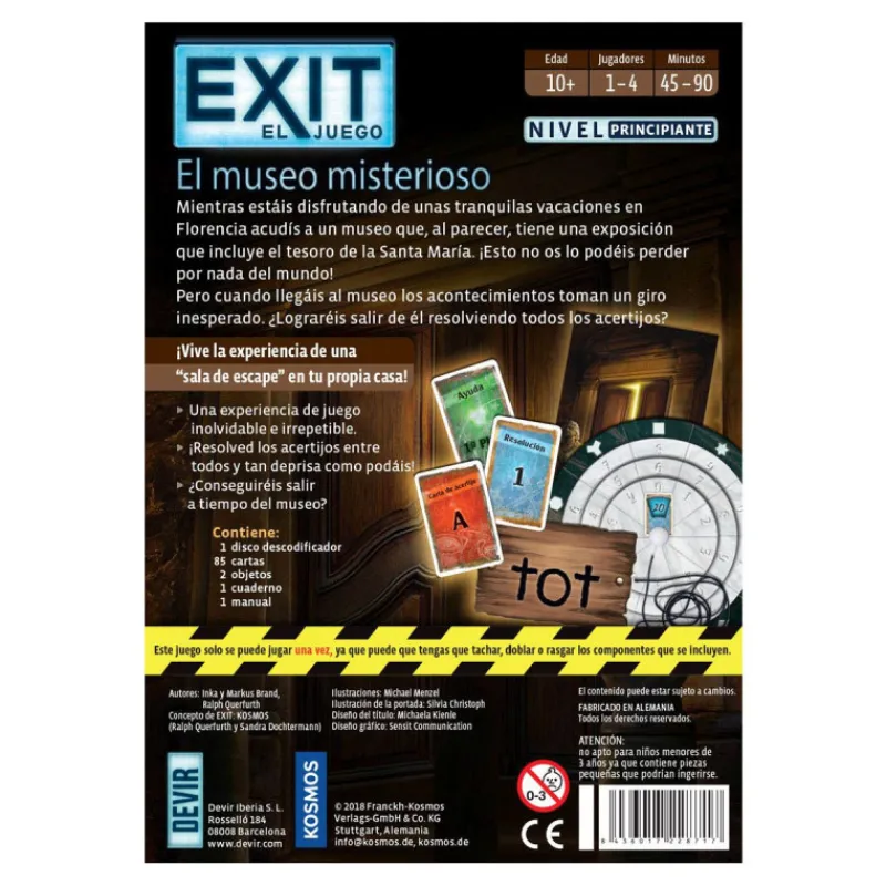 Otras marcas Devir Exit 10 El Museo Misterioso Juego de Mesa> Fan Zone|Juegos De Mesa