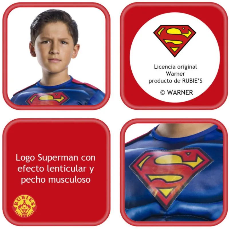 Superman Disfraz Infantil Blackline Talla 5-7 Años> Disfraces Y Accesorios