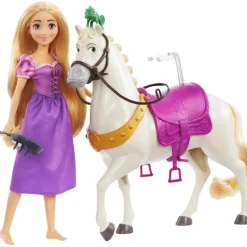 Disney princess Muñeca Rapunzel y Caballo Máximus> Muñecas