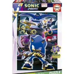 Sonic Educa Puzzle 300 Piezas Prime Neon Brilla en la Oscuridad - 19630> Puzzles