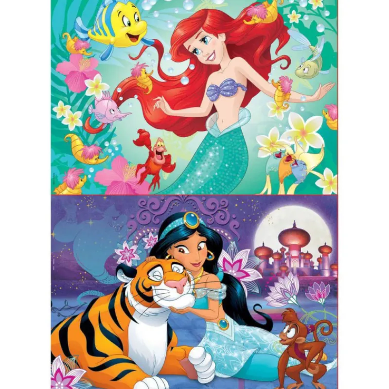 La sirenita Educa Puzzle 2 x 48 Piezas Disney Princess Ariel y Jasmine - 18213> Puzzles