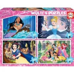Disney Educa Puzzle Multi 4 Princess 50-80-100-150 Piezas - 17637> Puzzles
