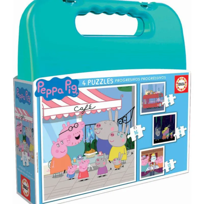 Peppa pig Educa Puzzle Progresivo 6-9-12-16 Piezas Maleta - 18112> Puzzles
