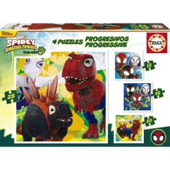 Spidey and his amazing friends Educa Puzzle Progresivo 12-16-20-25 Piezas Dino-Webs> Puzzles