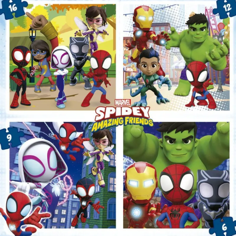 Spidey and his amazing friends Educa Puzzle Progresivo 6-9-12-16 Piezas en Maleta - 19580> Puzzles