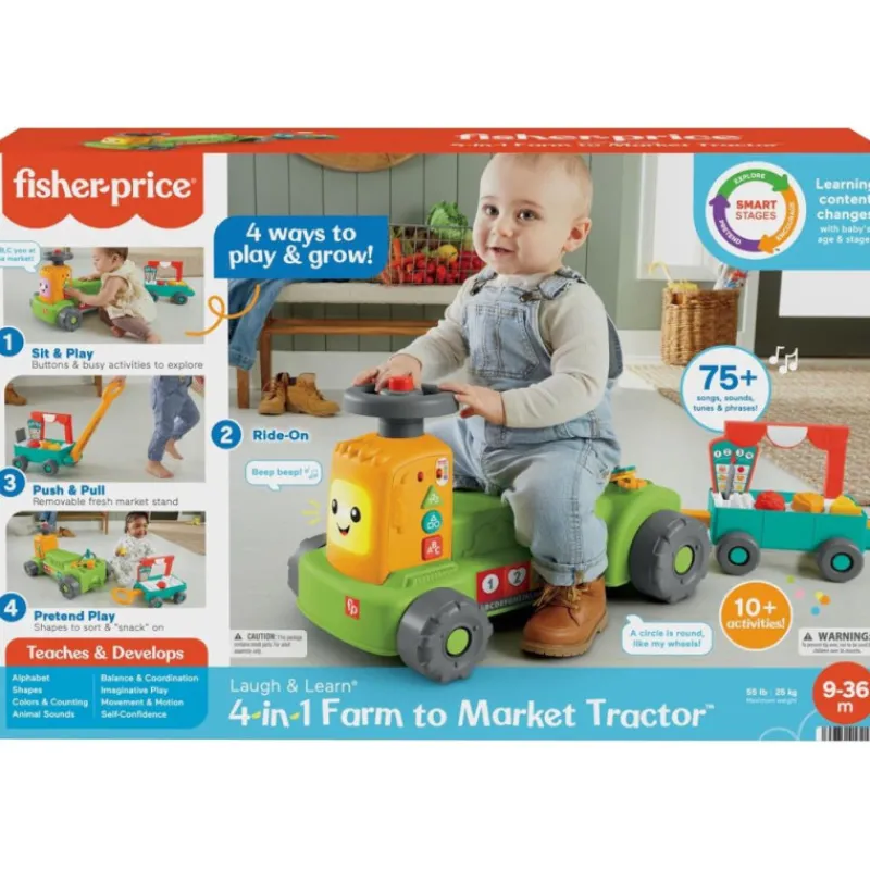 Fisher price Fisher-Price Ríe y Aprende Tractor 4 en 1 Correpasillos> Primera Infancia