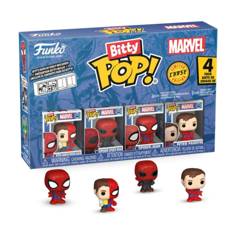 Funko Bitty Pop! Marvel Pack 4 Figuras de Vinilo Parker Split> Fan Zone|Figuras Acción