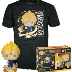 Funko Pop! & Tee Animation Dragon Ball Z Pack Figura Majin Vegeta Brilla en la Oscuridad y Camiseta Talla L> Fan Zone|Figuras Acción