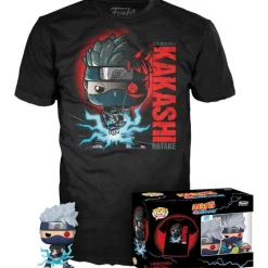 Naruto Funko Pop! & Tee Shippuden Pack Figura Kakashi Edición Especial Brilla en la Oscuridad con Camiseta Talla L> Fan Zone|Figuras Acción