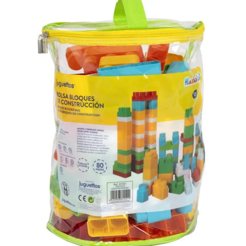 Hazlo tu Hazlo Tú Bolsa Bloques de Construcción 80 Piezas> Construcción|Juguetes Educativos