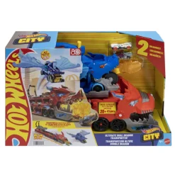 Hot wheels City Dragón Transportador con Ataque Doble Definitivo con 2 Coches> Vehículos Y Pistas