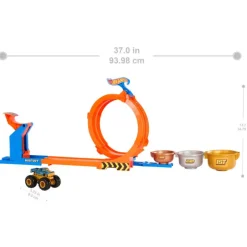 Hot wheels Monster Trucks Trofeo Challenge de Loopings y Giros Bigfoot Conjunto de Pista y Camión, Conjunto de Juego><noscript><img width=