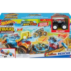 Hot wheels Monster Trucks Arena Smashers Color Shifters 5 Alarm Rescue> Vehículos Y Pistas