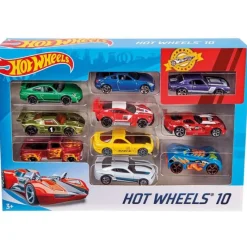 Hot wheels Pack 10 Vehículos Varios Modelos> Vehículos Y Pistas