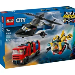Lego City Great Vehicles Remix: Helicóptero, Camión de Bomberos y Submarino - 60462> Construcción