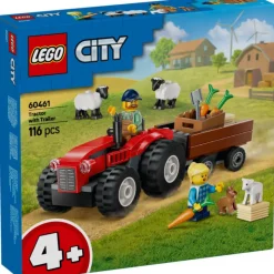Lego City Great Vehicles Tractor Rojo con Remolque y Oveja - 60461> Construcción