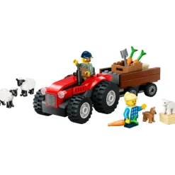 Lego City Great Vehicles Tractor Rojo con Remolque y Oveja - 60461> Construcción