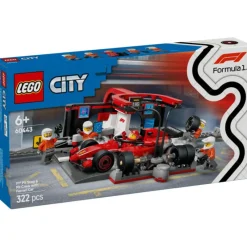 Lego City Project Alicia 2025 Parada en Boxes de F1 y Equipo de Mecánicos con Coche Ferrari - 60443> Construcción