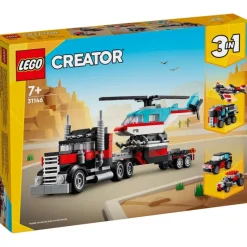 Lego Creator Camión Plataforma Con Helicóptero - 31146> Construcción