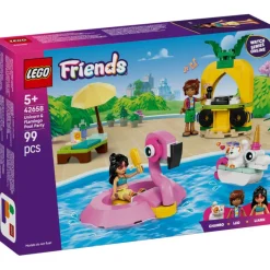 Lego Friends Fiesta en la Piscina con Flamenco y Unicornio - 42658> Construcción