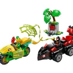 Lego Spidey Spin y Electro: Duelo de Vehículos Dinosaurio - 11198> Construcción