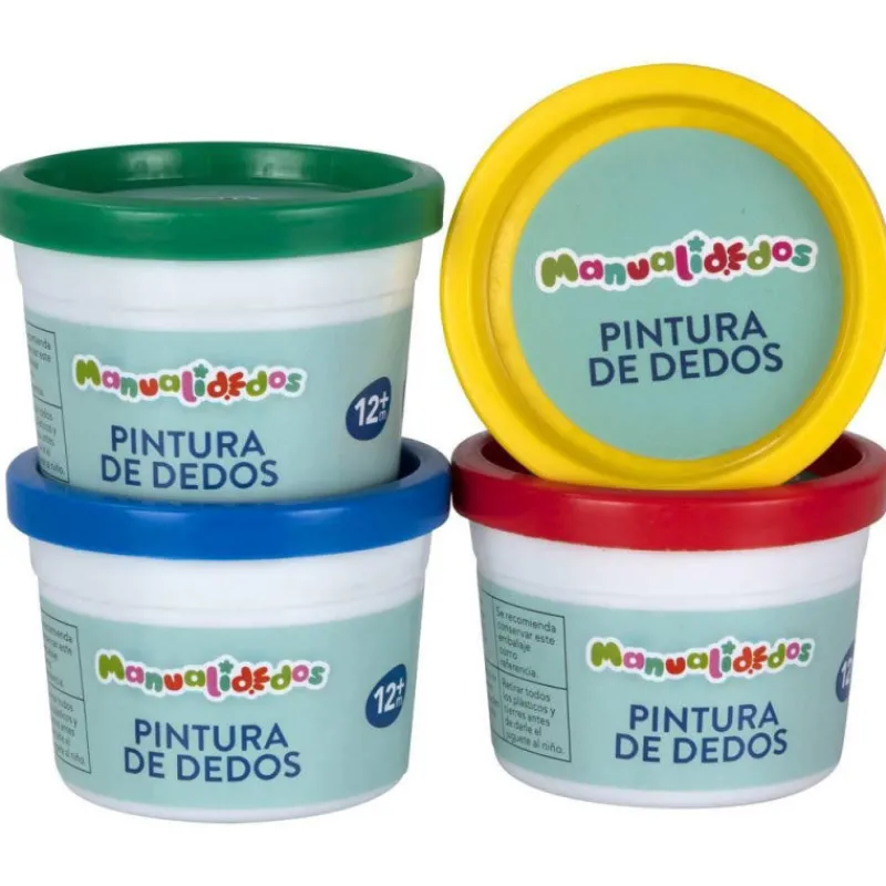 Manualidedos Pack 4 Botes Pintura de Dedos> Creativos