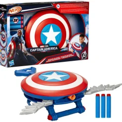 Marvel Capitán América Escudo Lanzadardos Nerf> Disfraces Y Accesorios|Juguetes Deportivos