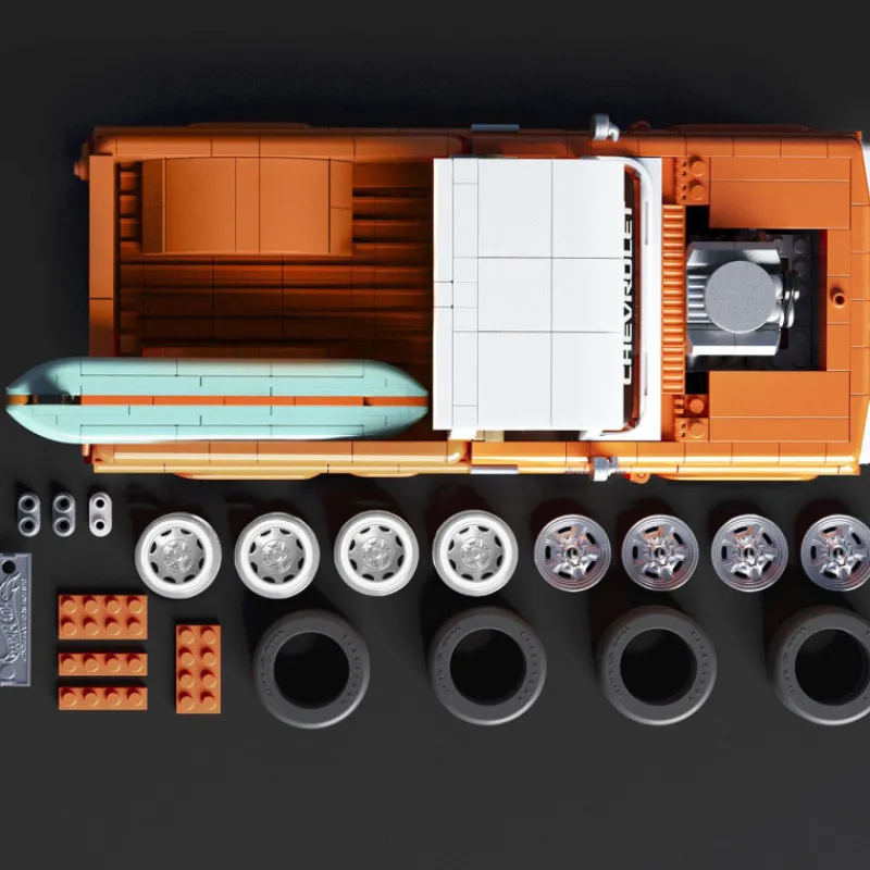Otras marcas Mattel Brick Shop Hot Wheels Camioneta Custom 62 Chevy con 858 piezas> Construcción|Fan Zone