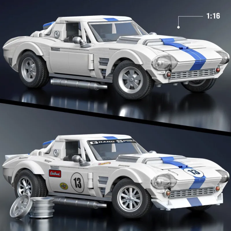 Otras marcas Mattel Brick Shop Hot Wheels Corvette Grand Sport Elite 918 Piezas> Construcción|Fan Zone