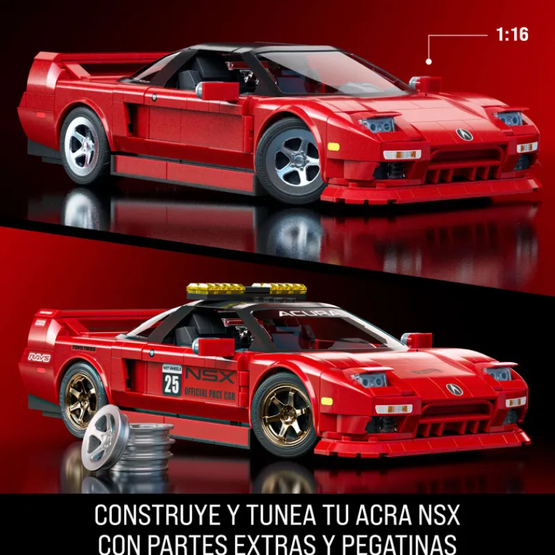Hot wheels Mattel Brick Shop 90 Acura NSX Elite Series 876 piezas> Construcción|Fan Zone