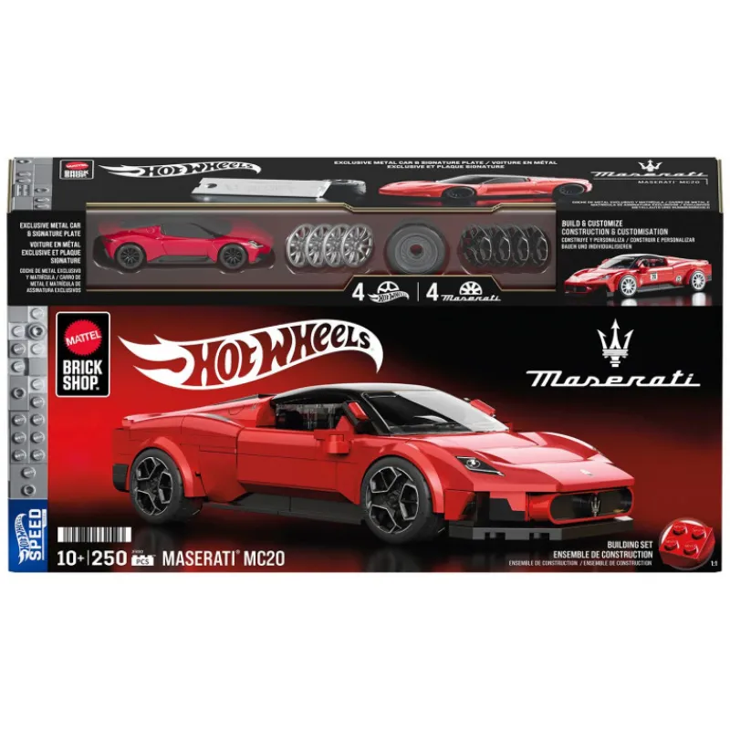 Hot wheels Mattel Brick Shop Maserati MC20 - Speed Series, 250 piezas> Construcción|Fan Zone