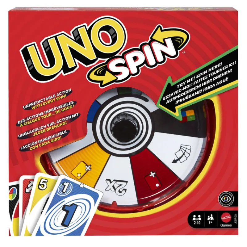 Mattel games UNO Spin Juego de Cartas con Ruleta> Juegos De Mesa