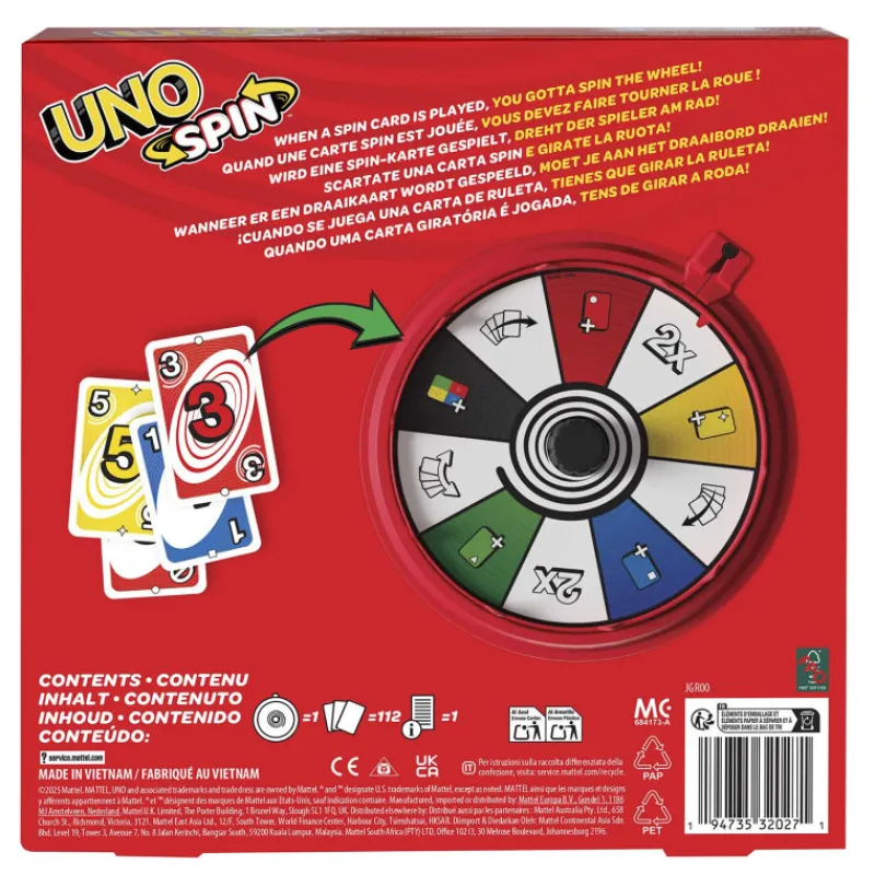 Mattel games UNO Spin Juego de Cartas con Ruleta> Juegos De Mesa