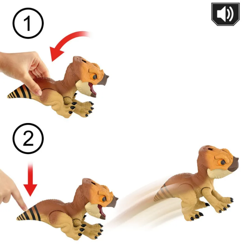Jurassic world Mattel : El Renacer, Aquilops Dolores Protector Primal Dinosaurio Interactivo> Figuras Acción