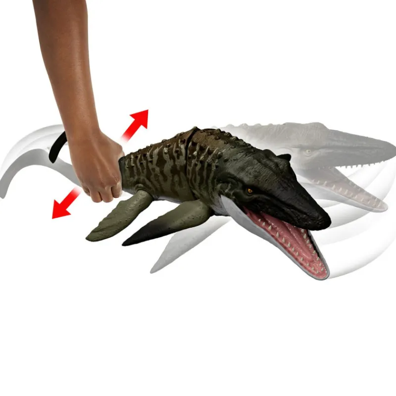 Jurassic world Mattel Rebirth Mosasaurio Mordedor y Minifigura de Dilofosaurio> Figuras Acción