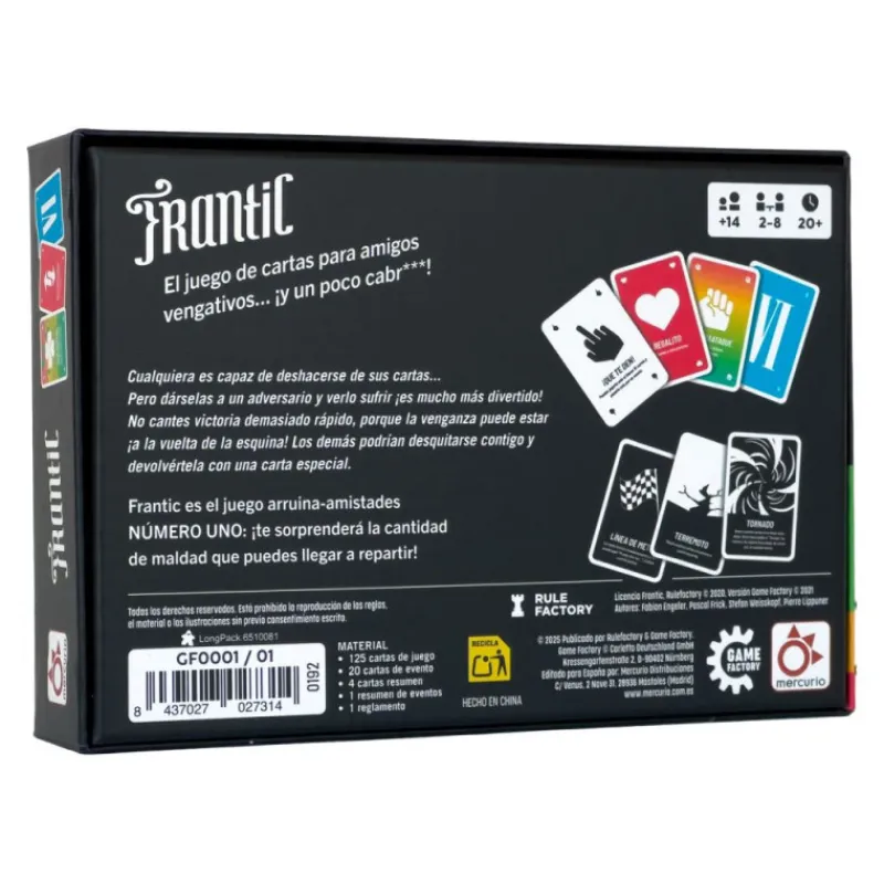 Otras marcas Mercurio Frantic Juego de Mesa> Fan Zone|Juegos De Mesa